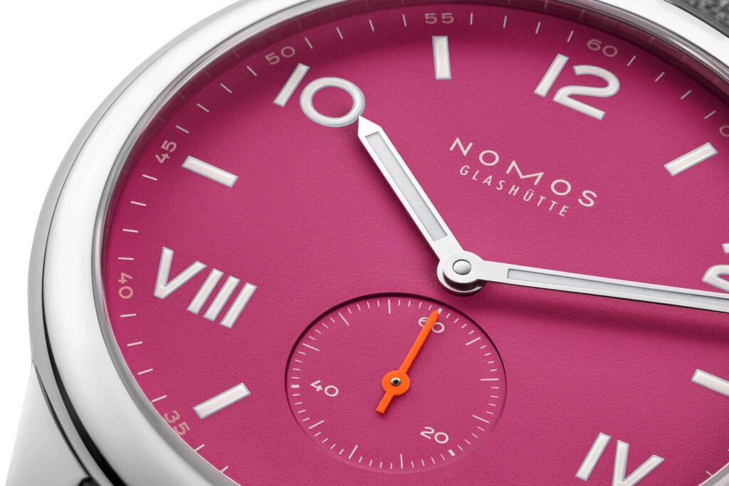 NOMOS Glashütte Club Campus deep pink and blue purple