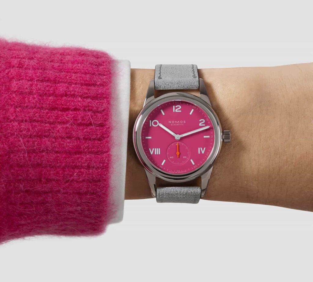 NOMOS Glashütte Club Campus deep pink and blue purple