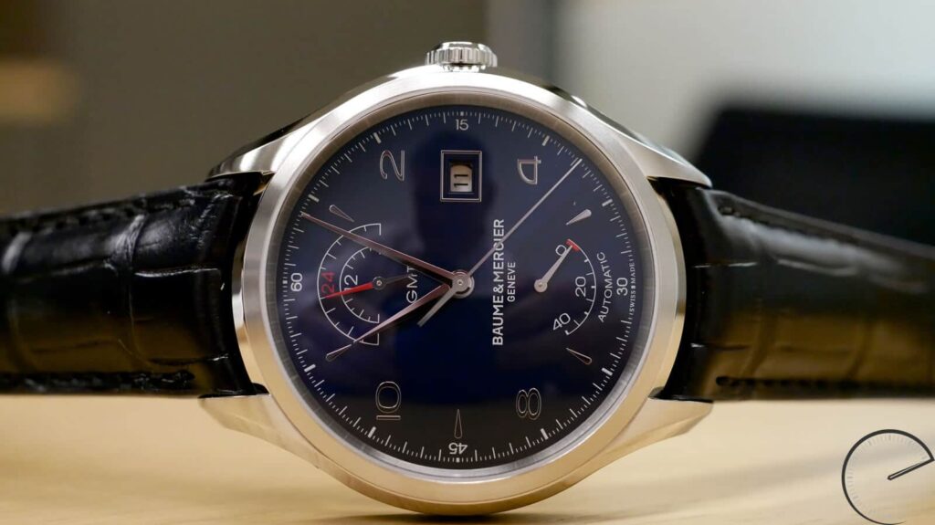 Baume & Mercier Clifton GMT Power Reserve 10316 - affordable timepiece with blue sunray dial