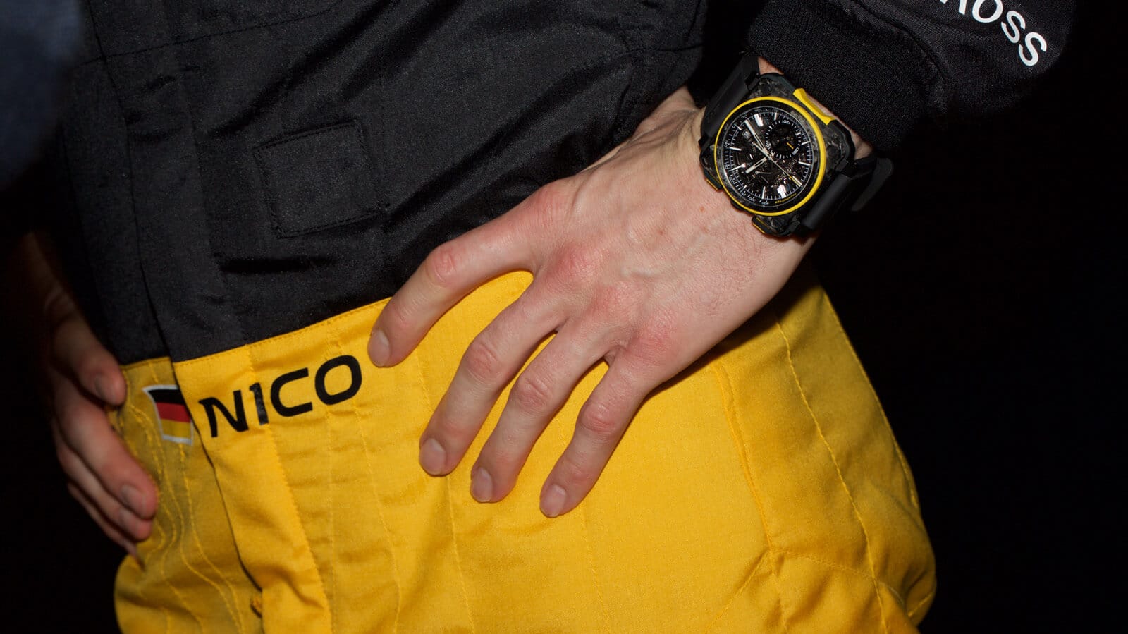 Image of Nico Hulkenberg at launch of Renault F1 RS17