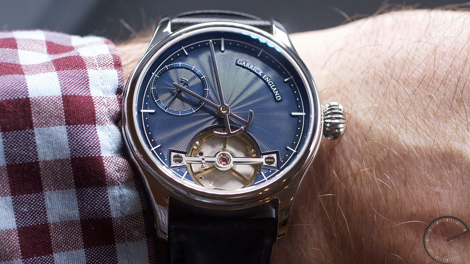 Garrick Portsmouth Mark 2 with guilloche dial and dial-side balance