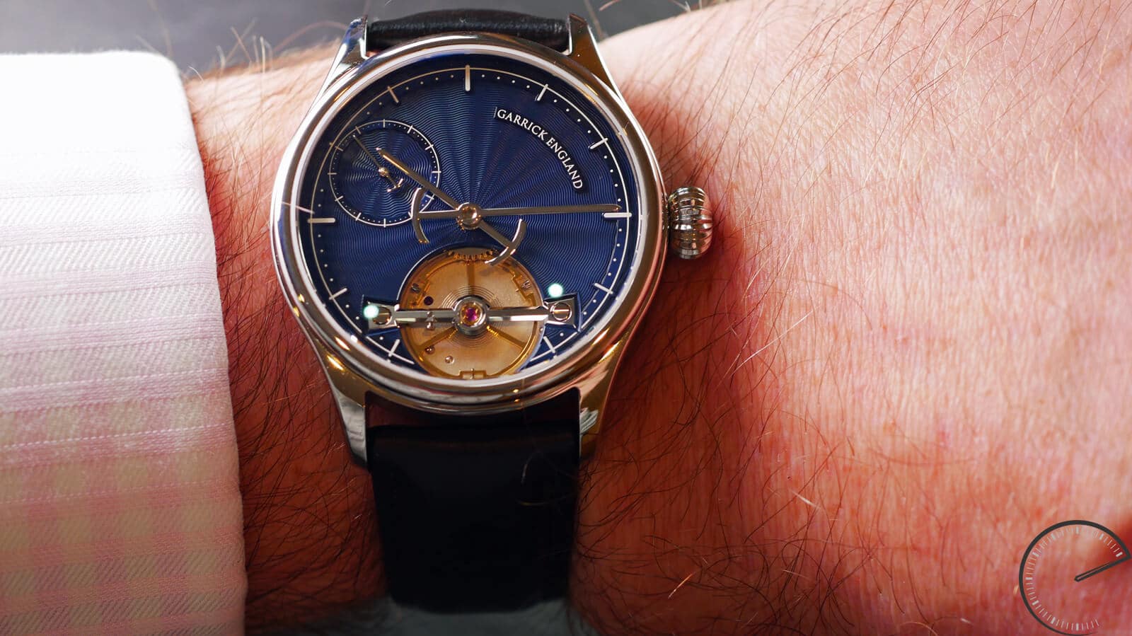 Garrick Portsmouth Mark 2 with guilloche dial and dial-side balance