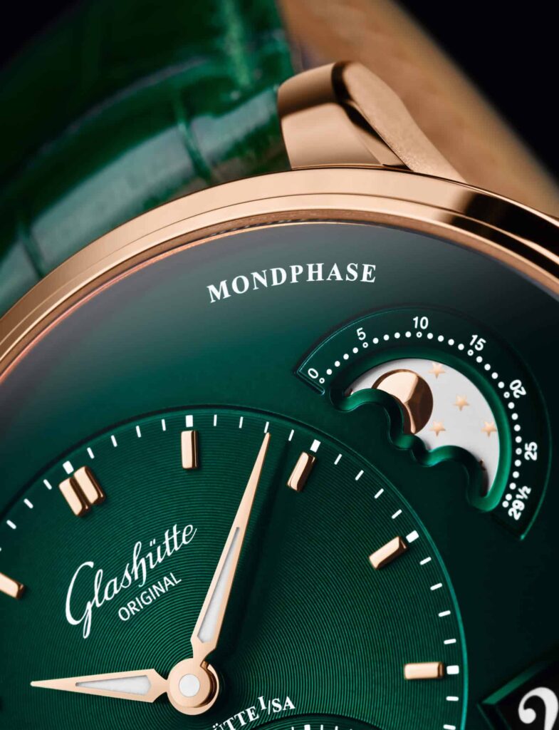 Glashütte Original PanoMaticLunar in red gold and lush green