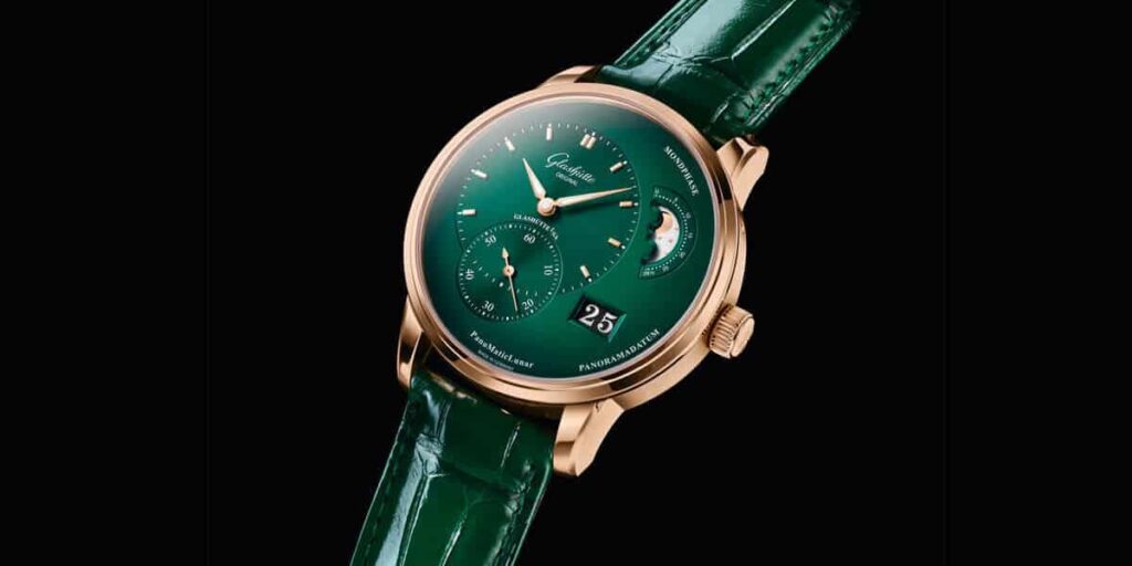 Glashütte Original PanoMaticLunar in red gold and lush green