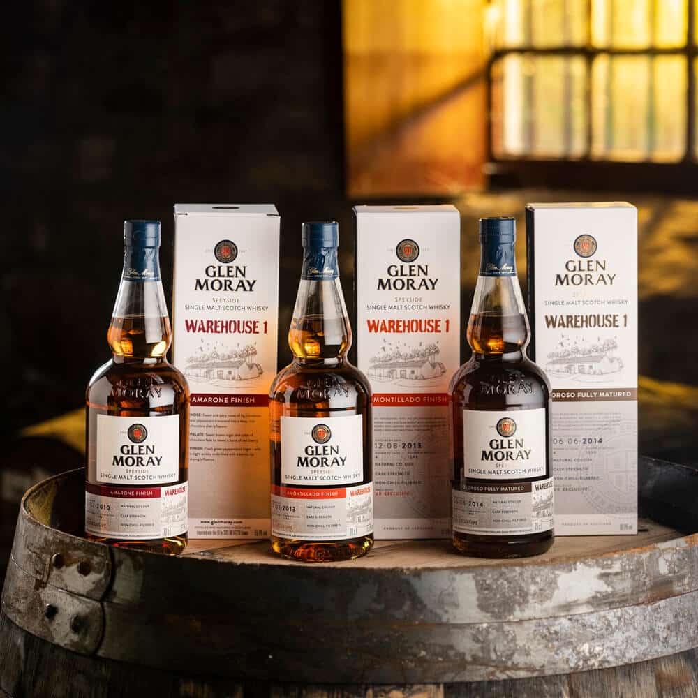 Glen Moray Amarone, Amontillado and Oloroso finishes from Warehouse 1