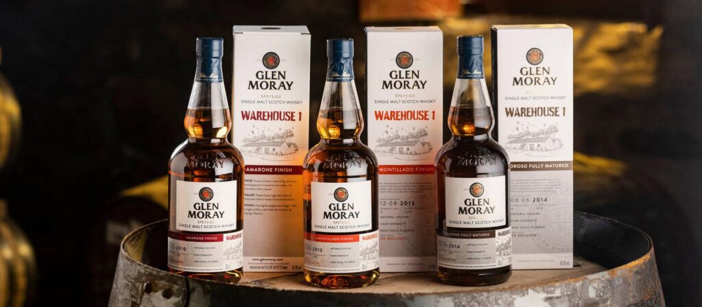 Glen Moray Amarone, Amontillado and Oloroso finishes from Warehouse 1