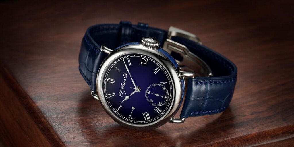 H. Moser & Cie Heritage Perpetual Calendar Midnight Blue Enamel