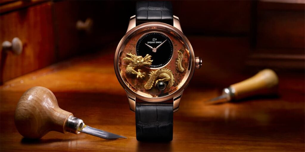 Jaquet Droz Petite Heure Minute Relief Dragon