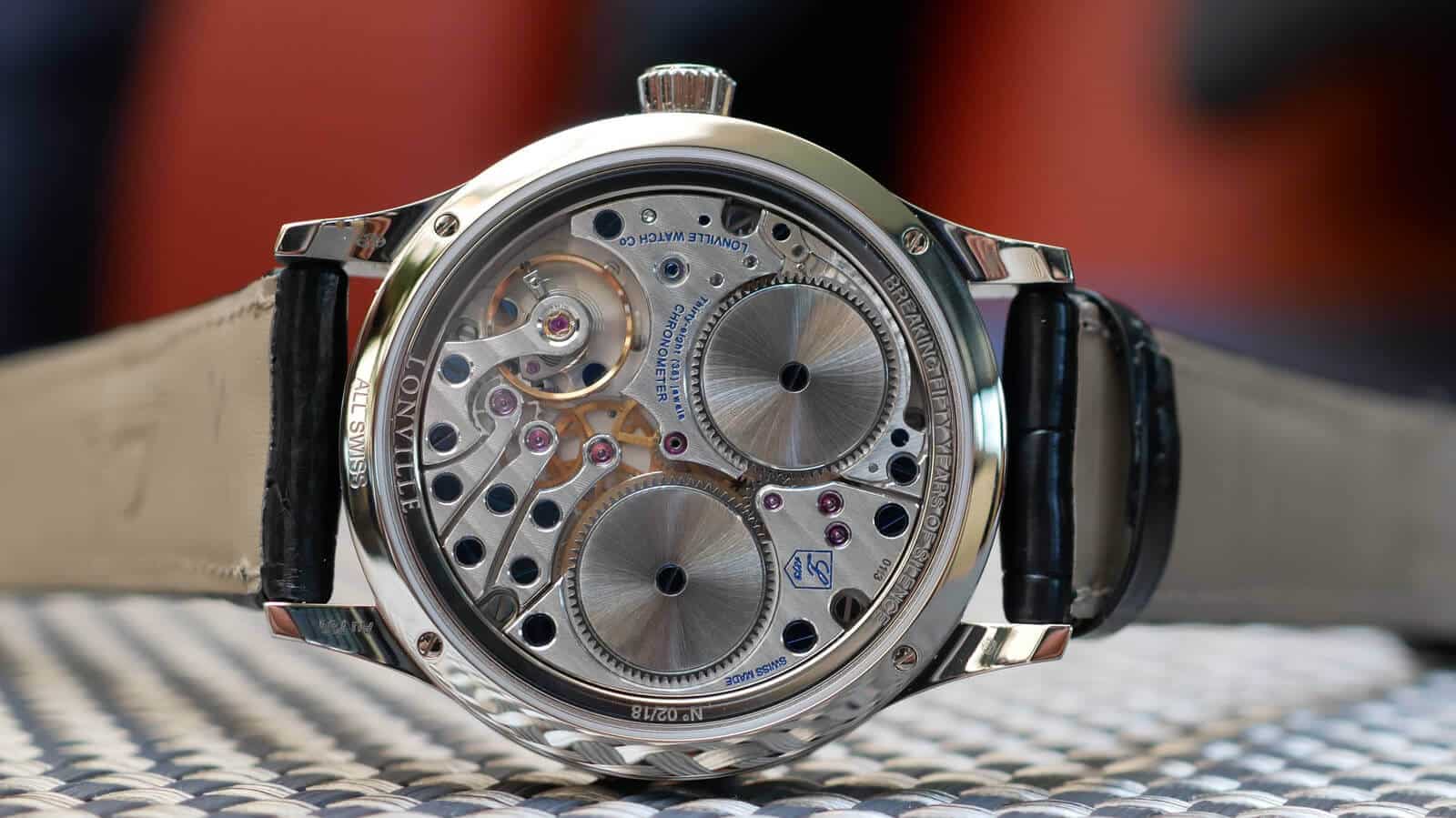 Lonville Gunmetal GMT - gold watch with small seconds, GMT display and power reserve indicator