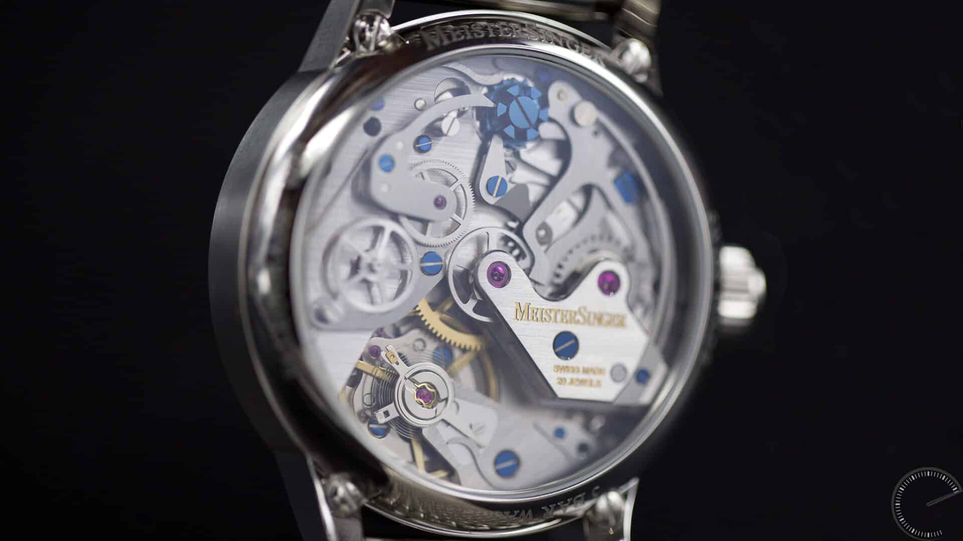 MeisterSinger_Paleograph_Single_Push_Column_Wheel_Chronograph_caseback - ESCAPEMENT Magazine - watch reviews by Angus Davies