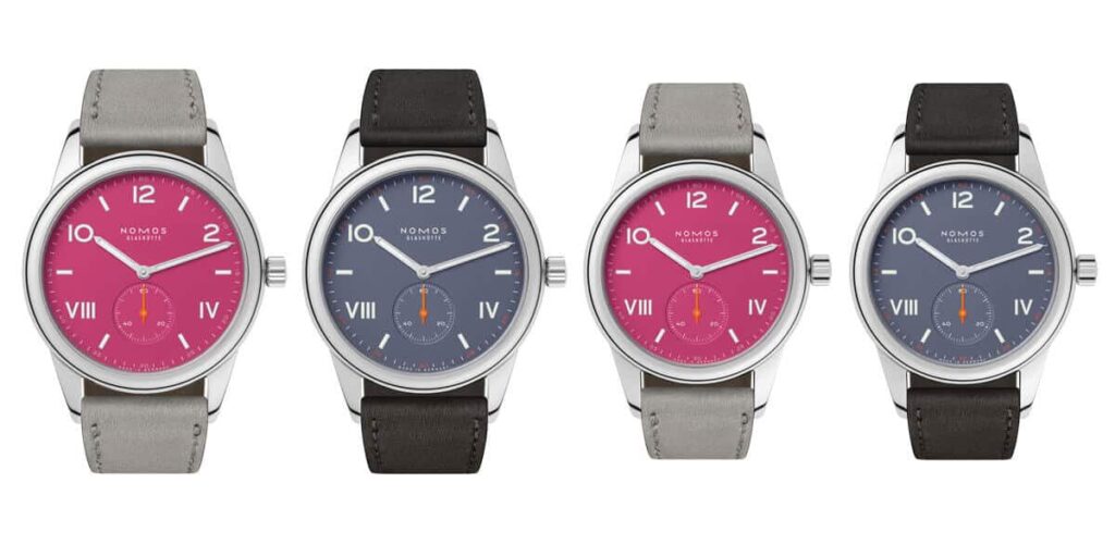 NOMOS Glashütte Club Campus deep pink and blue purple