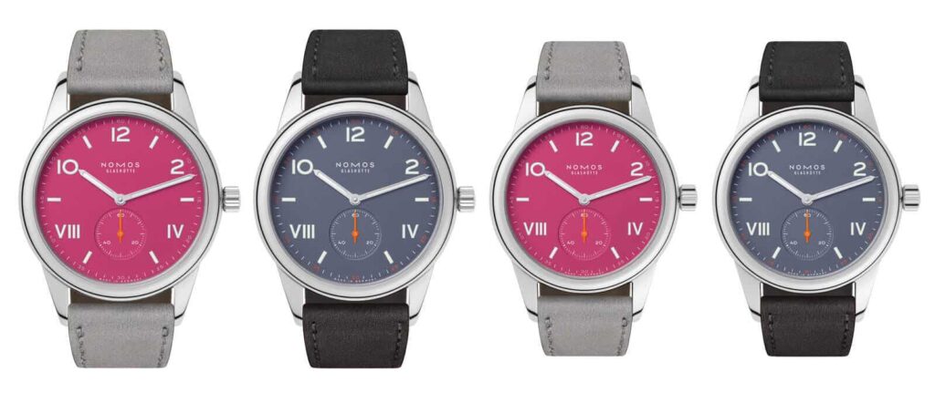NOMOS Glashütte Club Campus deep pink and blue purple