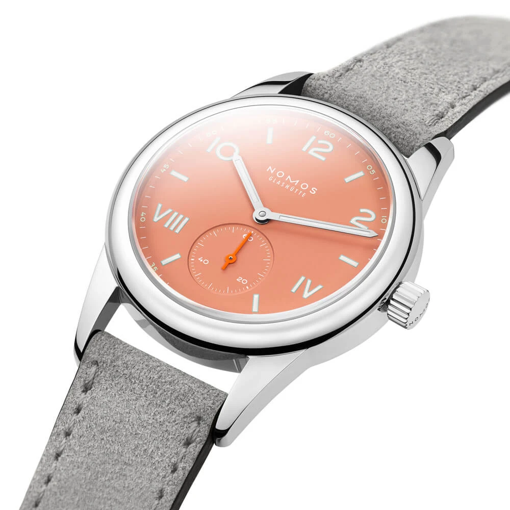 NOMOS Glashütte Club Campus Cream Coral and Electric Green