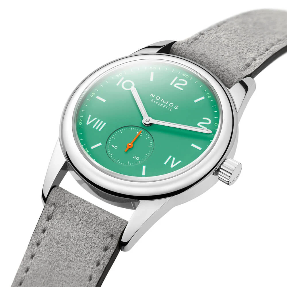 NOMOS Glashütte Club Campus Cream Coral and Electric Green