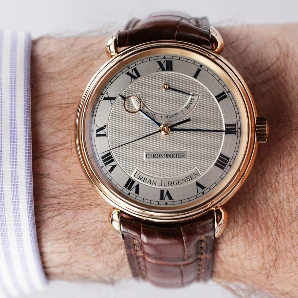 Urban Jurgensen Central Seconds 1142 C CS RG wrist