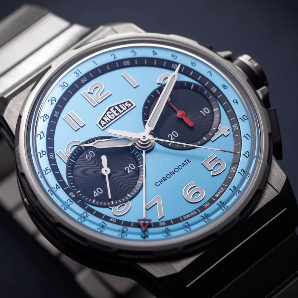 Angelus Chronodate Titanium Storm Blue Edition
