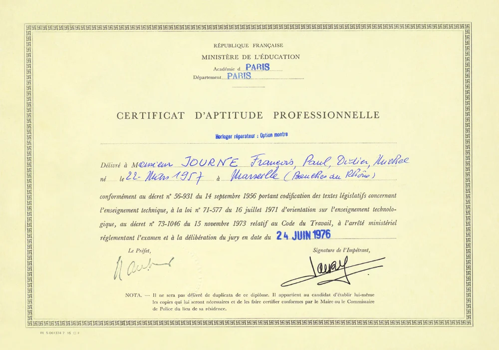British watchmaking: the inventor, the mentor and the friend (F.P.Journe)